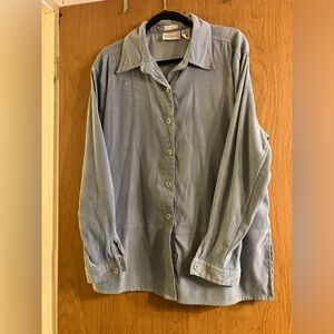 Vintage Allyson Whitmore Gorgeous L Fully Lined Faux Suede Grayish Green Blouse